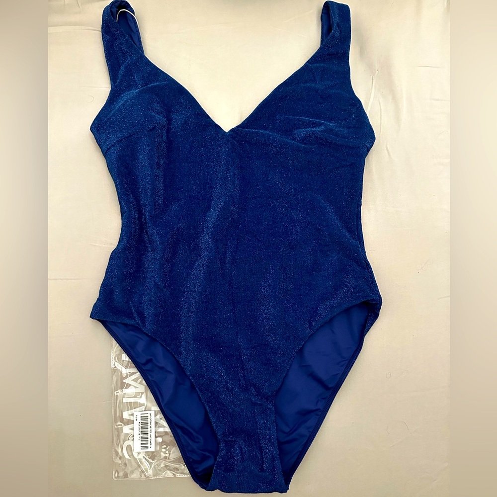 Monday Swimwear Santa Caterina Navy Shimmer One Piece - Medium